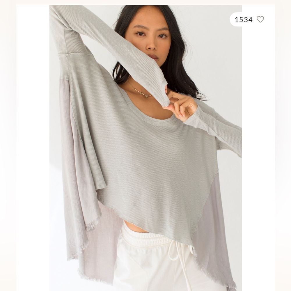 Free People Hi-Low Hem light blue shirt - M